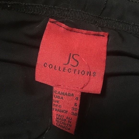 JS Collections Black Fringed Mini Skirt Size 4 - Picture 5 of 6